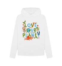 Load image into Gallery viewer, White Love Our Planet Hoodie
