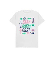 Load image into Gallery viewer, White Keep Earth Cool Kid&#39;s T-shirt

