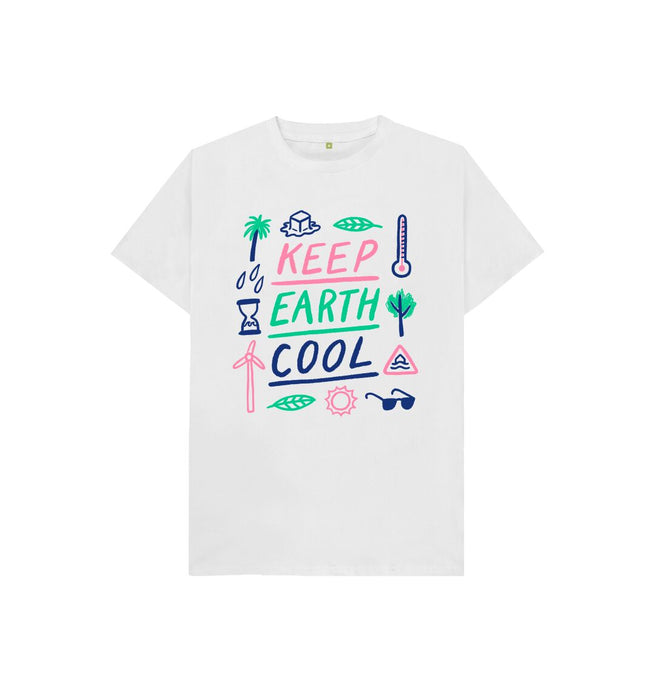 White Keep Earth Cool Kid's T-shirt