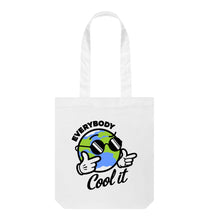 Load image into Gallery viewer, White Everybody Cool It Tote Bag
