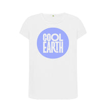 Load image into Gallery viewer, White Cool Earth Large Logo T-shirt B W
