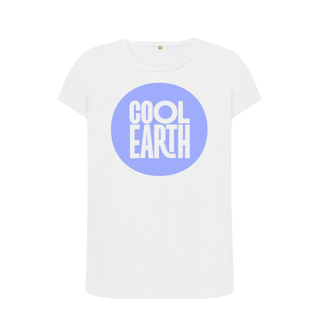 White Cool Earth Large Logo T-shirt B W