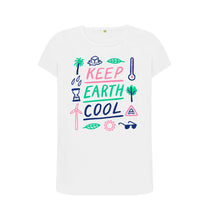 Load image into Gallery viewer, White Keep Earth Cool W T-shirt
