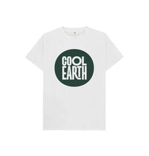 Load image into Gallery viewer, White Cool Earth Large Logo Kids T-shirt
