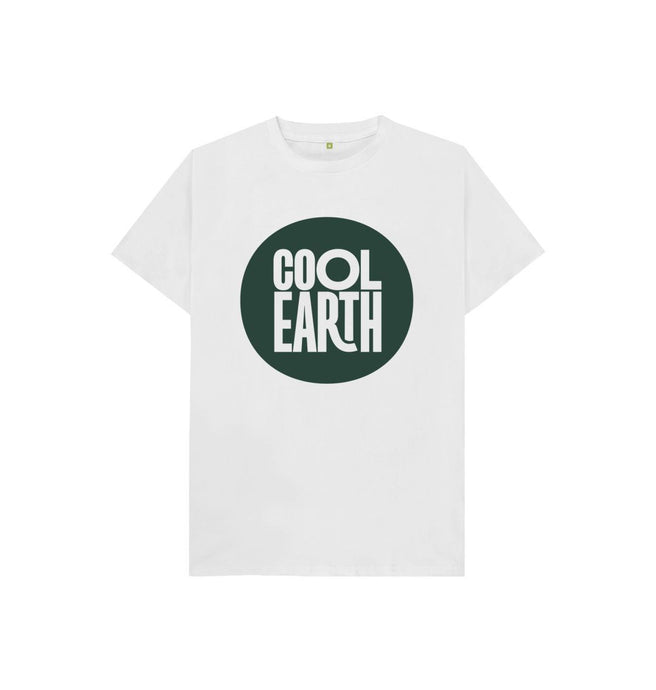 White Cool Earth Large Logo Kids T-shirt