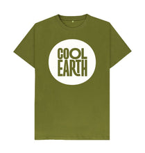 Load image into Gallery viewer, Moss Green Cool Earth Large Logo T-shirt Forest Green
