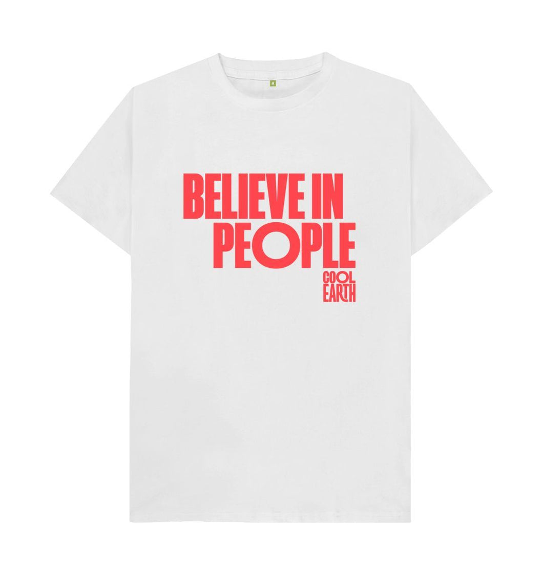 White Cool Earth Believe in People T-shirt C