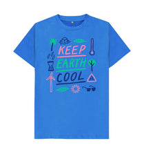 Load image into Gallery viewer, Bright Blue Keep Earth Cool T-shirt
