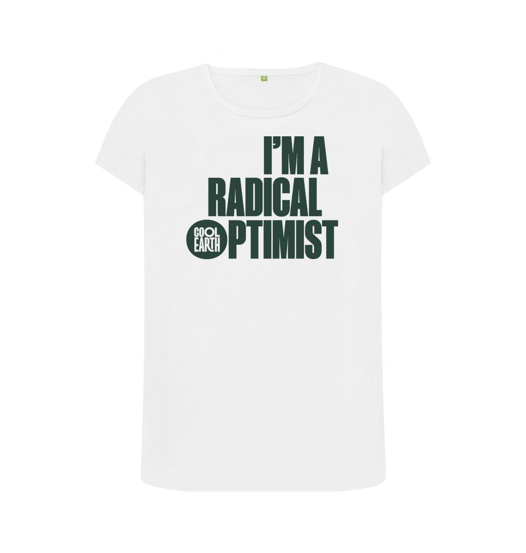 White Cool Earth I'm a Radical Optimist T-shirt W G