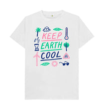 Load image into Gallery viewer, White Keep Earth Cool T-shirt
