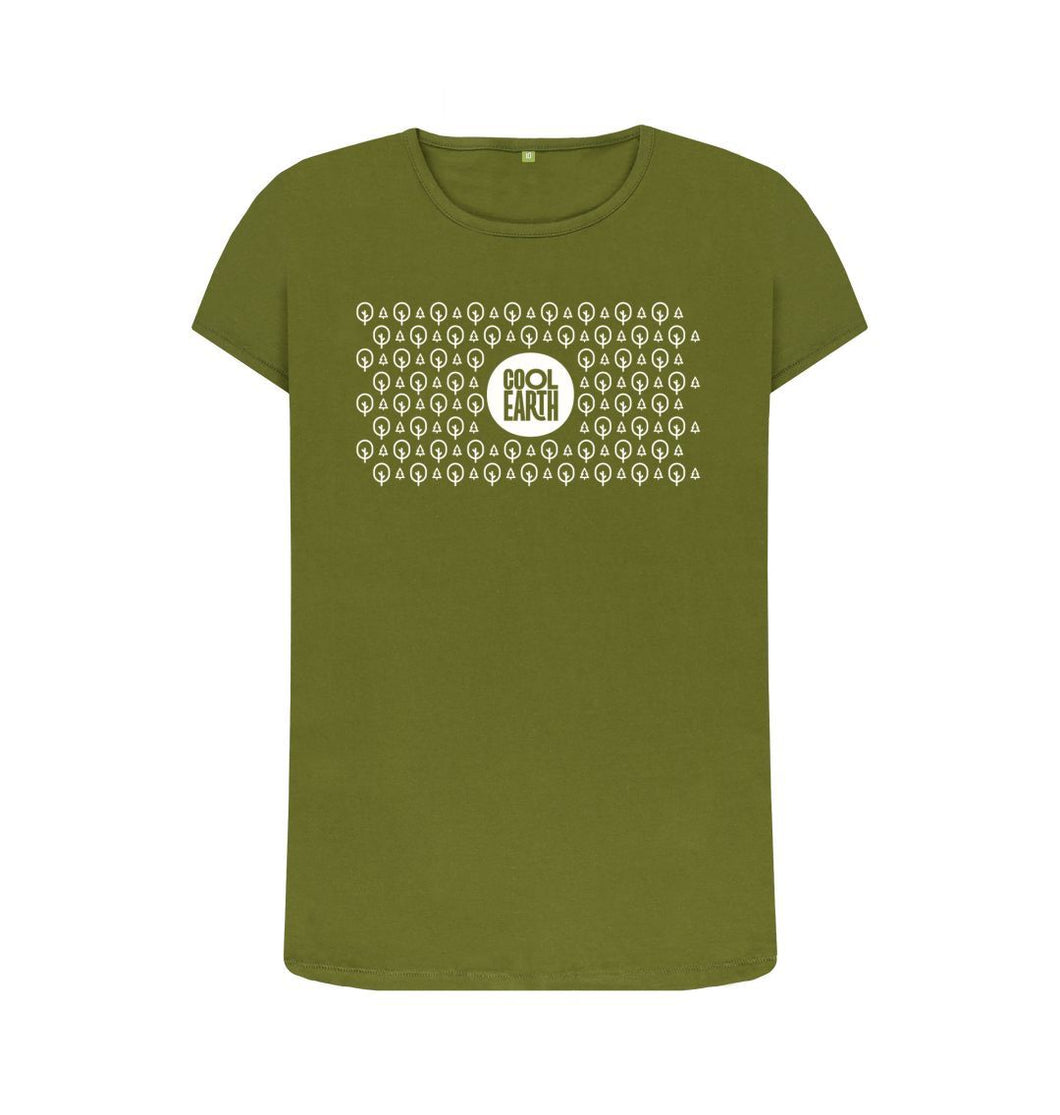 Moss Green Cool Earth Trees T-shirt Forest green W