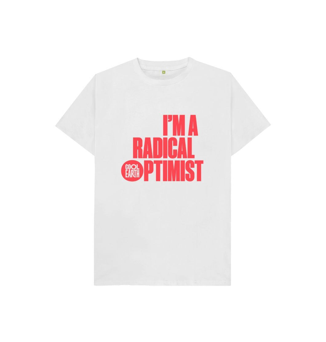 White Cool Earth I'm a Radical Optimist Kids T-shirt