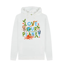 Load image into Gallery viewer, White Love Our Planet U Hoodie
