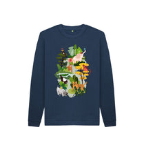Load image into Gallery viewer, Navy Blue Forest Animals Kid&#39;s Jumper

