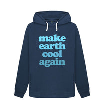 Load image into Gallery viewer, Navy Blue Make Earth Cool Again Hoodie
