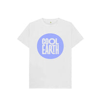 Load image into Gallery viewer, White Cool Earth Large Logo Kids T-shirt B
