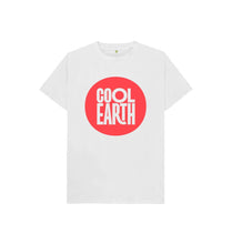 Load image into Gallery viewer, White Cool Earth Large Logo Kids T-shirt C
