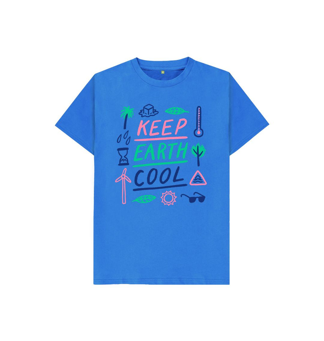 Bright Blue Keep Earth Cool Kid's T-shirt