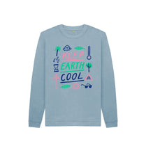 Load image into Gallery viewer, Stone Blue Keep Earth Cool Kid&#39;s Jumper
