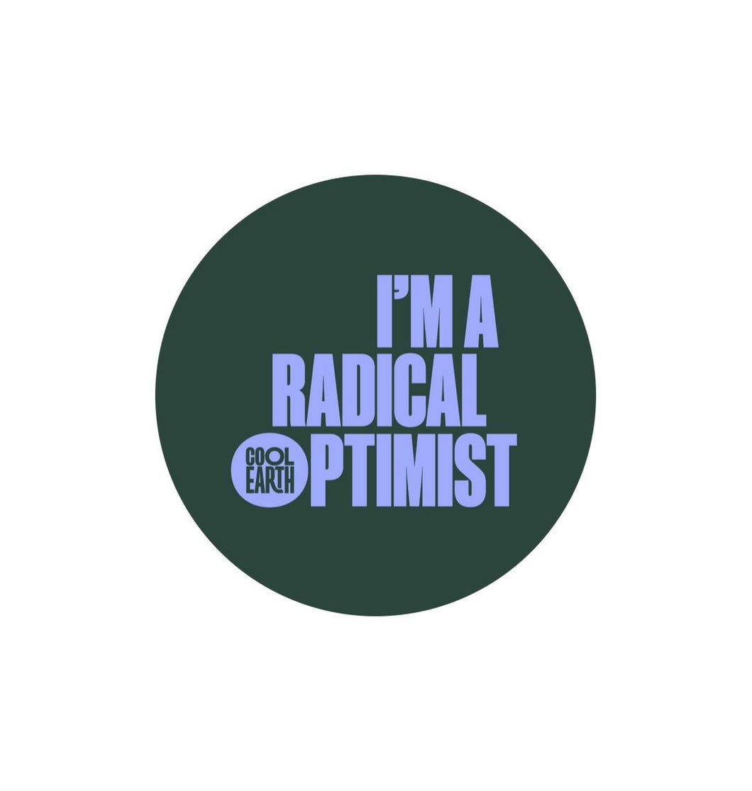 White I'm A Radical Optimist - Purple Sticker