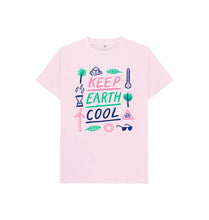 Load image into Gallery viewer, Pink Keep Earth Cool Kid&#39;s T-shirt
