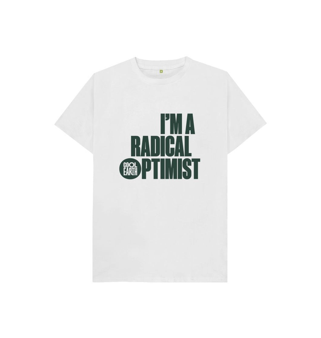 White Cool Earth I'm a Radical Optimist Kids T-shirt G