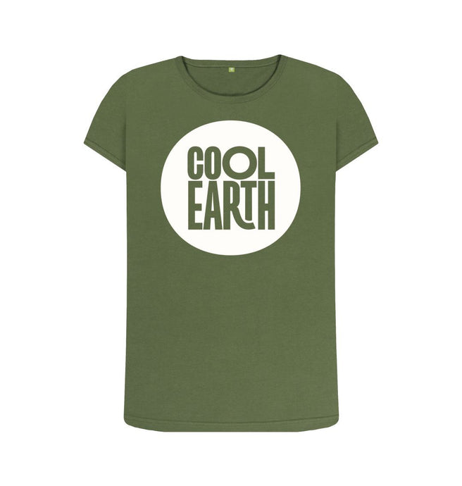 Khaki Cool Earth Large Logo T-shirt Forest Green W