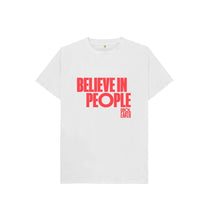 Load image into Gallery viewer, White Cool Earth Believe in People Kids T-shirt C
