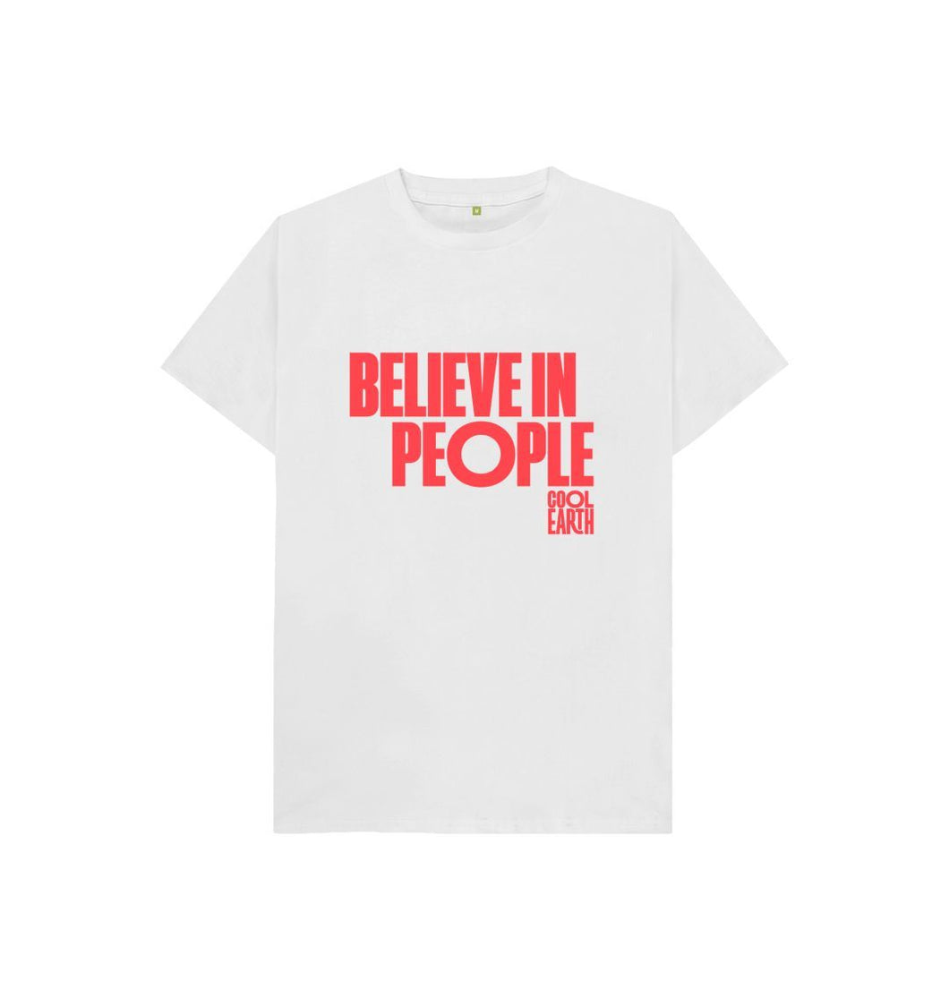 White Cool Earth Believe in People Kids T-shirt C
